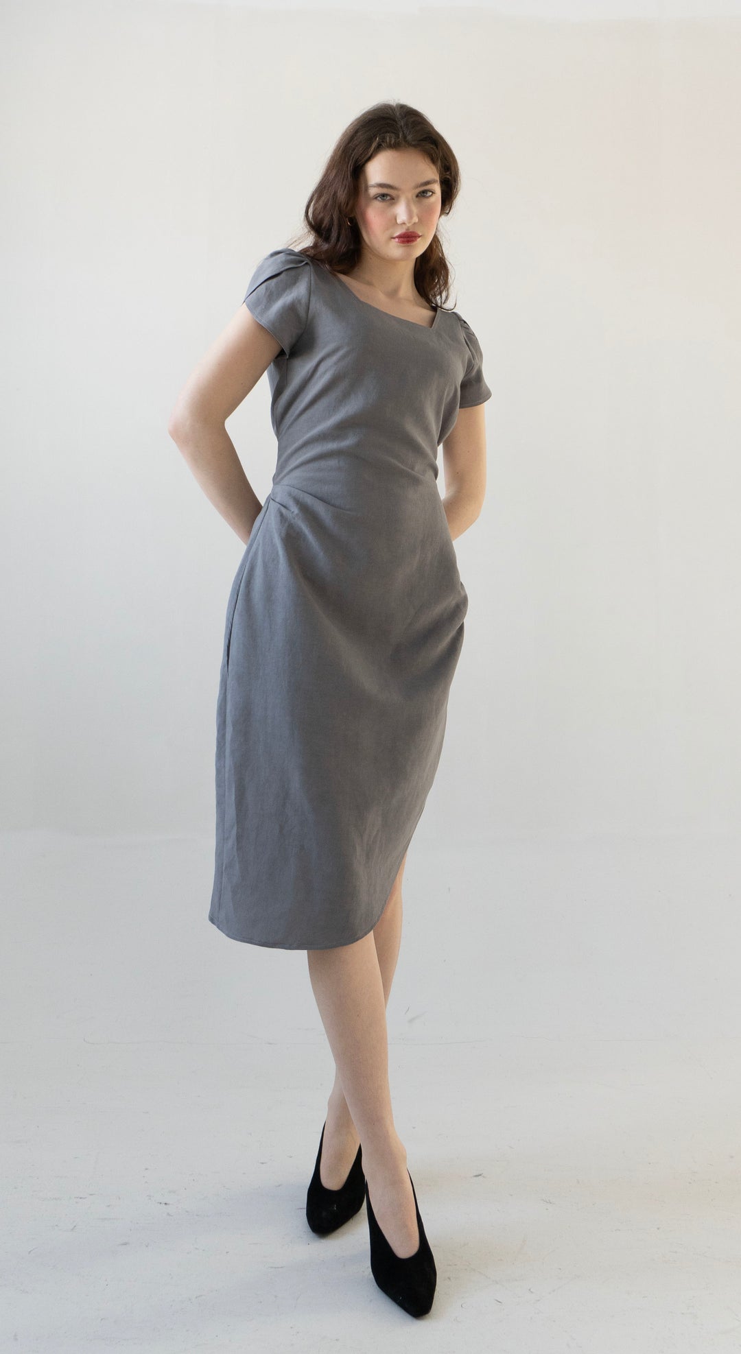 Clara Dress in Grey – Rightful Owner